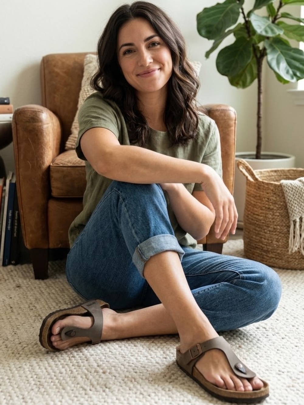 Birkenstock Gizeh Birko-Flor Thong Sandals – Mocha Brown – Size 36